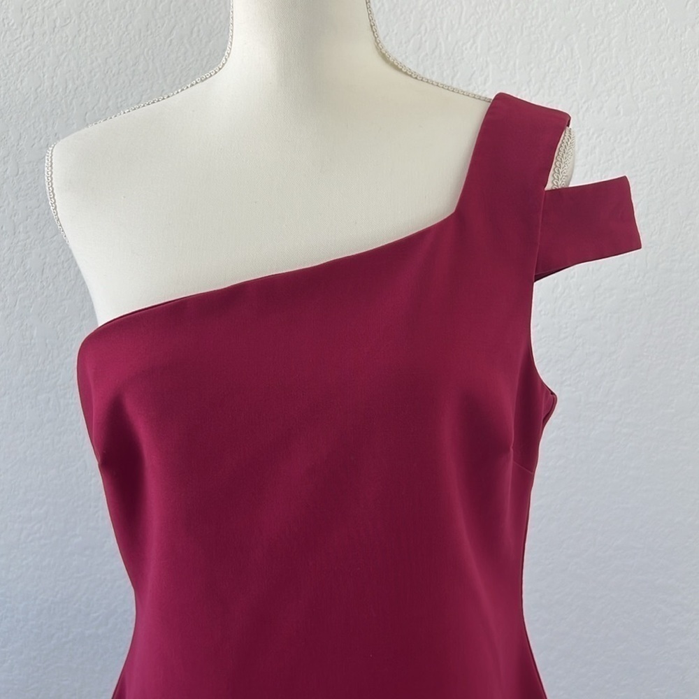 Likely Packard Dress in Raspberry‎ One-Shoulder Fitted Cocktail Party Size 12 - Picture 4 of 9